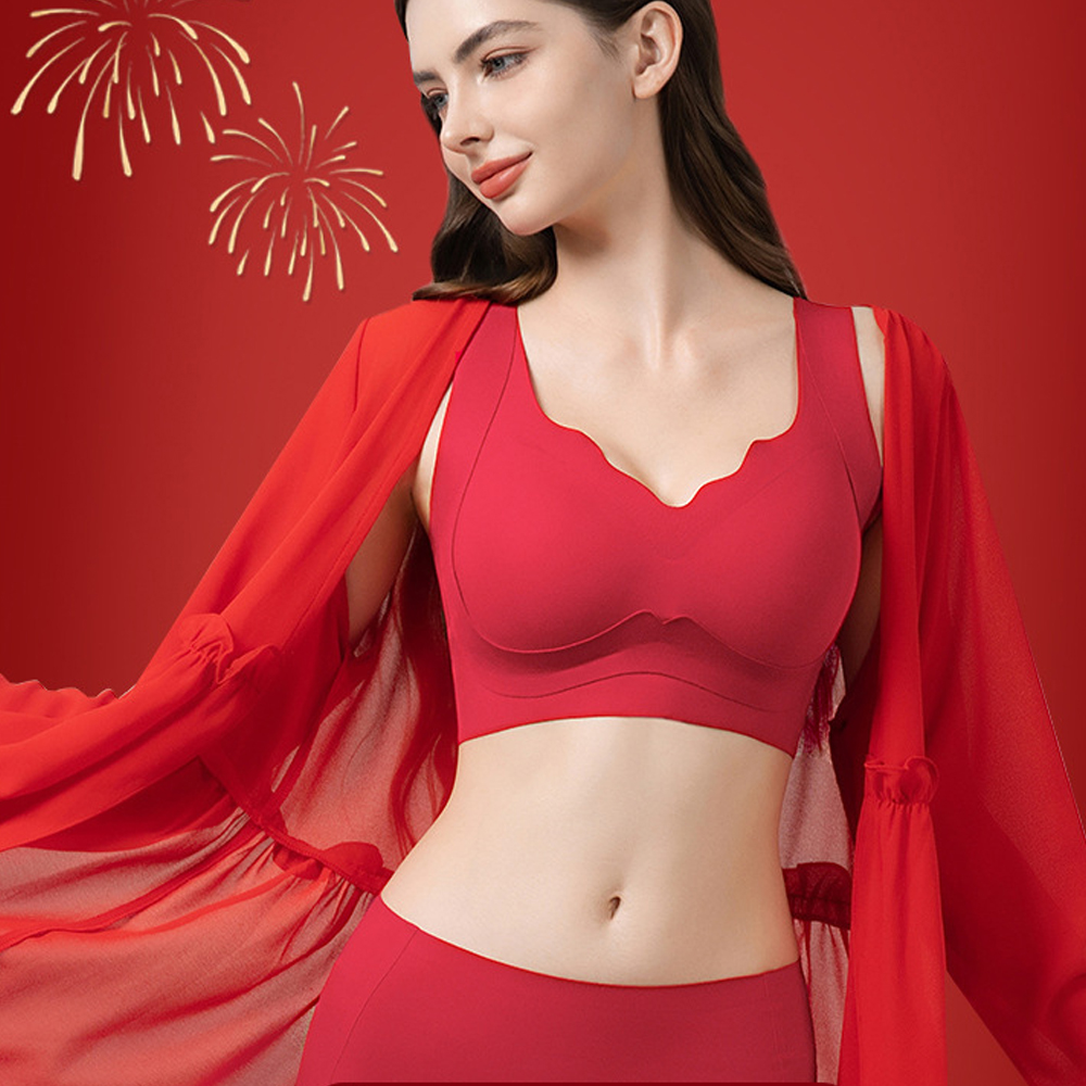 Red underwear set, lifting design, large bust minimizer, ant